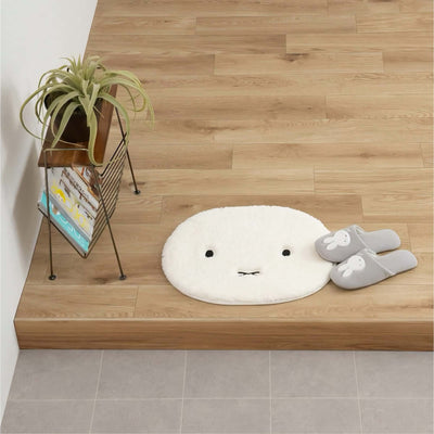 Miffy Face oval bath mat, ivory