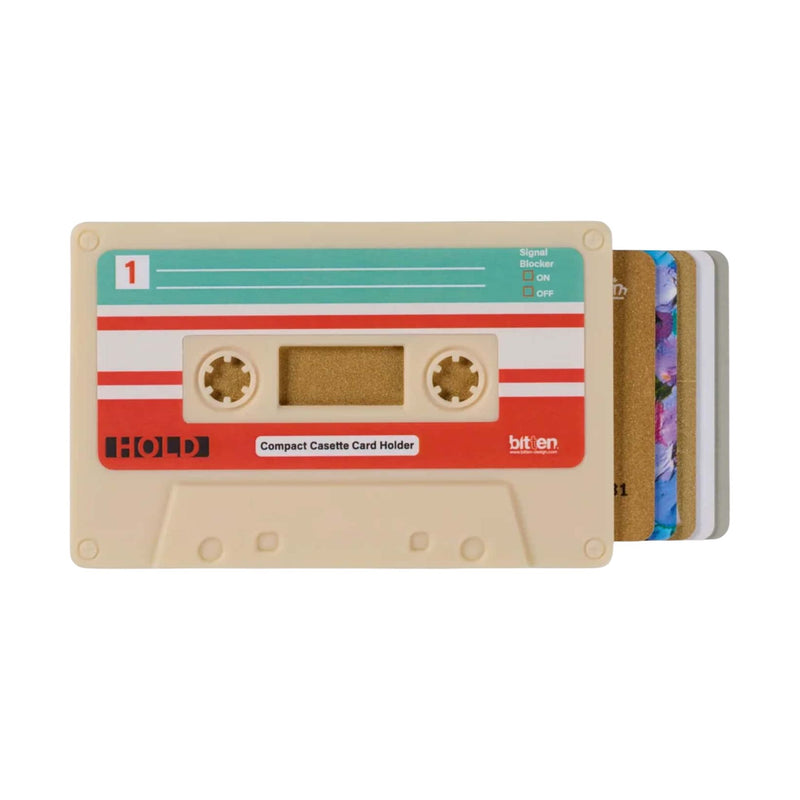 Bitten Cassette card holder, cream