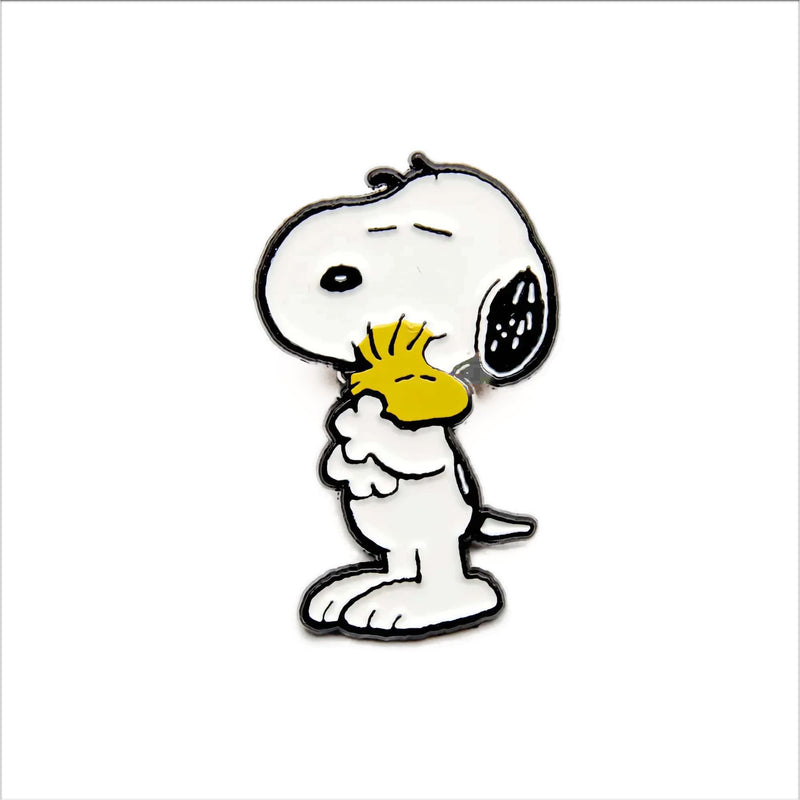 Peanuts x Magpie Snoopy enamel pin, hugs