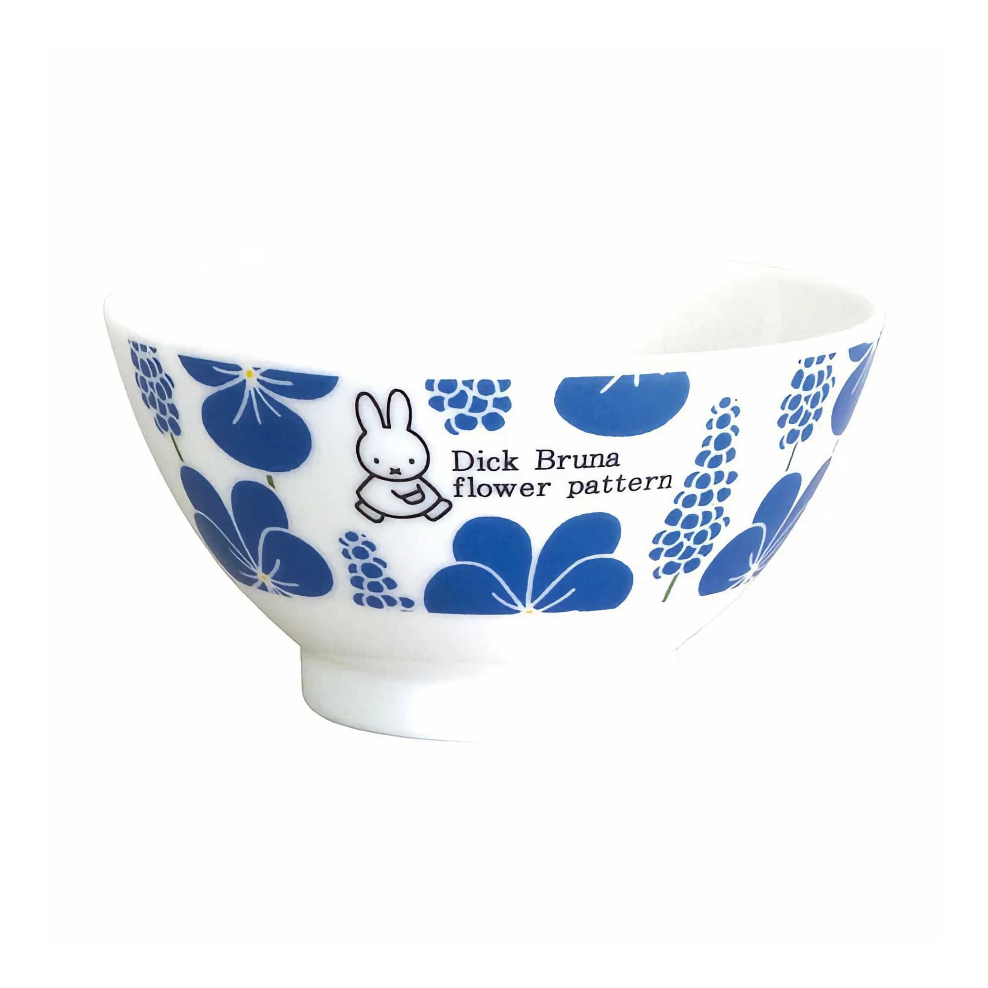 Dick Bruna Miffy Flower Pattern Rice Bowl, blue