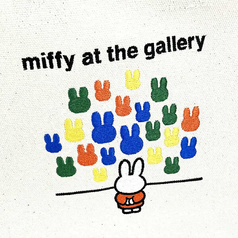 Miffy embroidery tote bag, miffy at the gallery