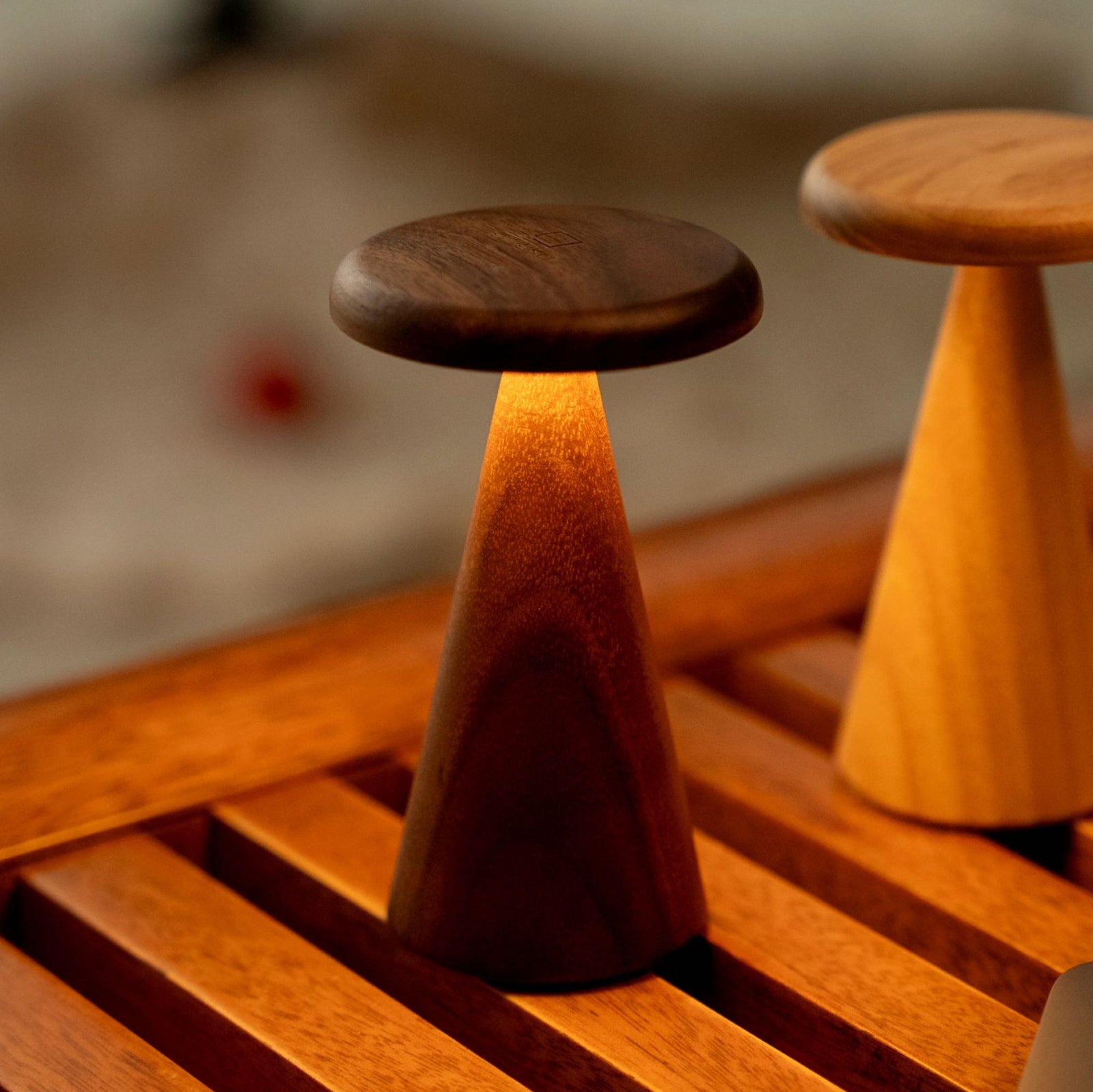 Gingko Sylva Mini table lamp, walnut