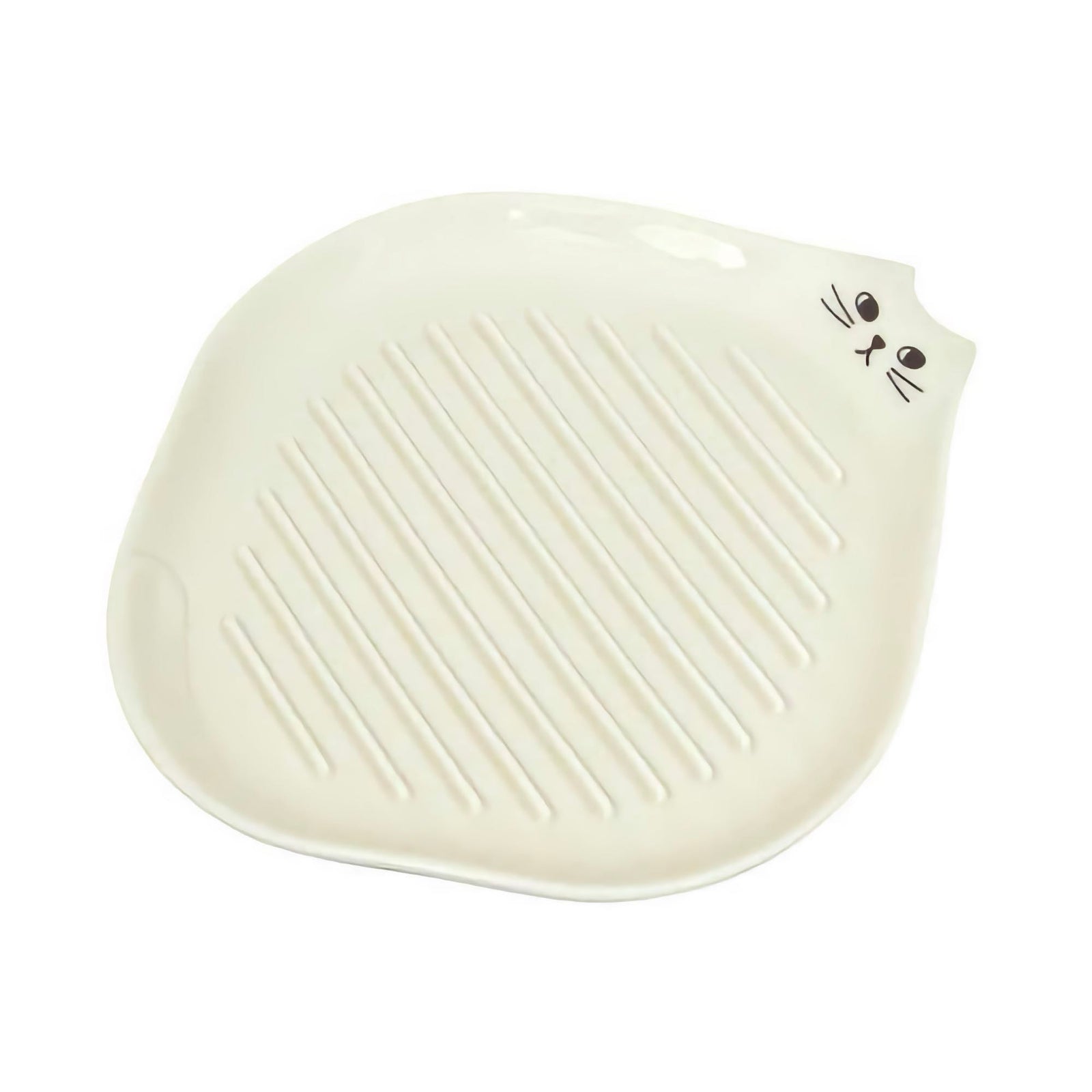 Decole Kari-Fuwa fluffy crispy toast plate, white