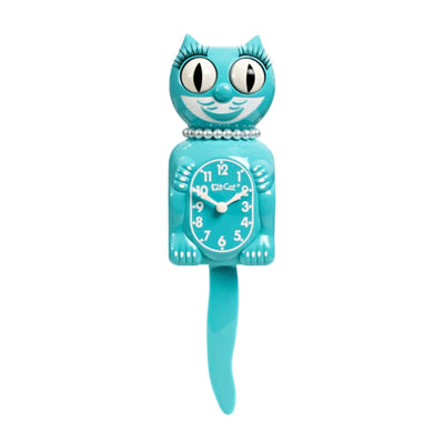 Kit-Cat Klock wall clock, lady vibrant blue turquoise