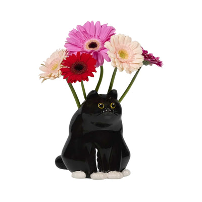 Bitten Black Cat vase