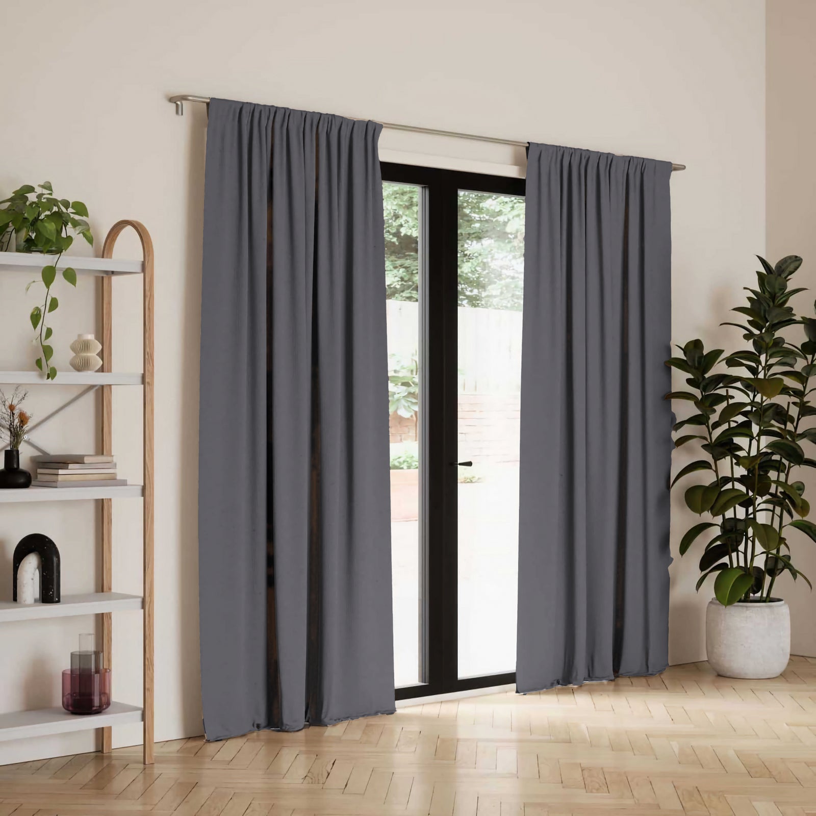 Umbra Twilight Blackout Curtain 63" Set of 2 (132wxh160cm), Charcoal