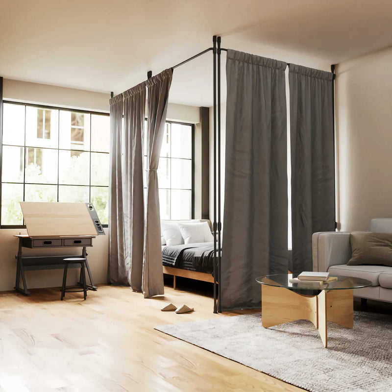 Umbra Anywhere Curtain Rod & Room Divider (36-66"), black