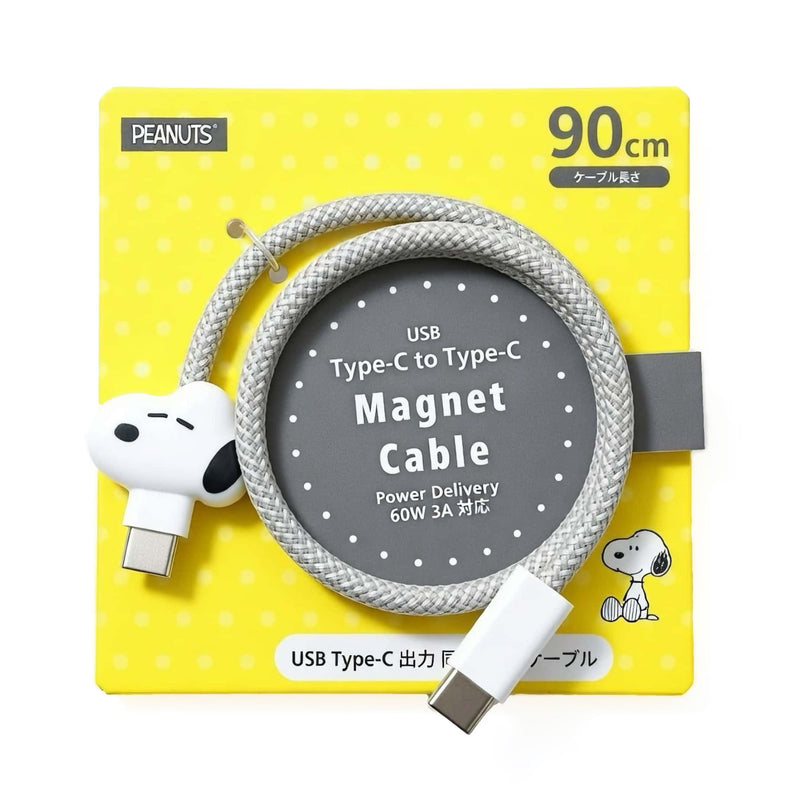 Peanuts Snoopy Type-C to Type-C magnet cable 60W, grey
