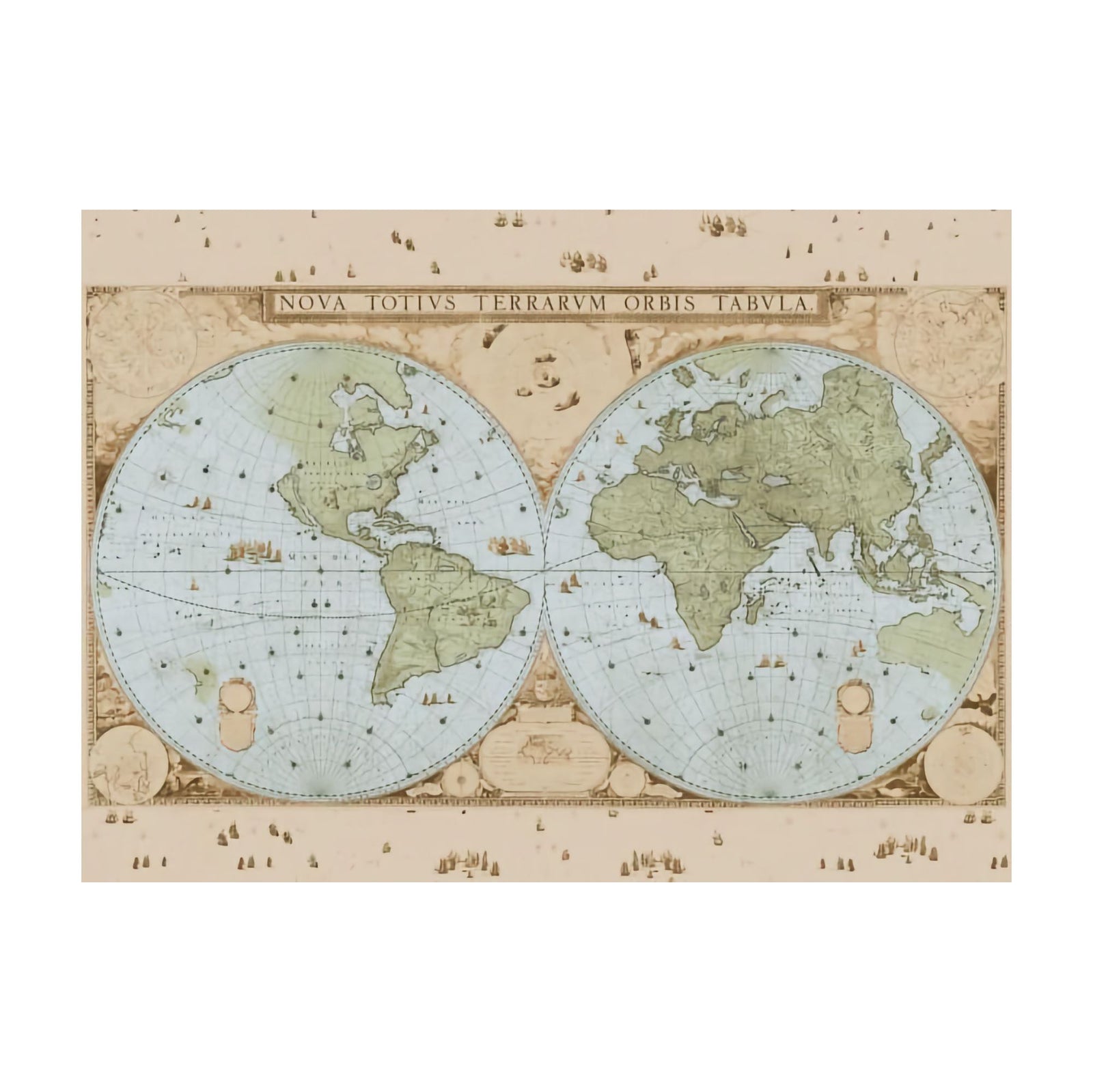 Bekking & Blitz puzzle (1000 pieces), wandkaart van de wereld door joan blaeu