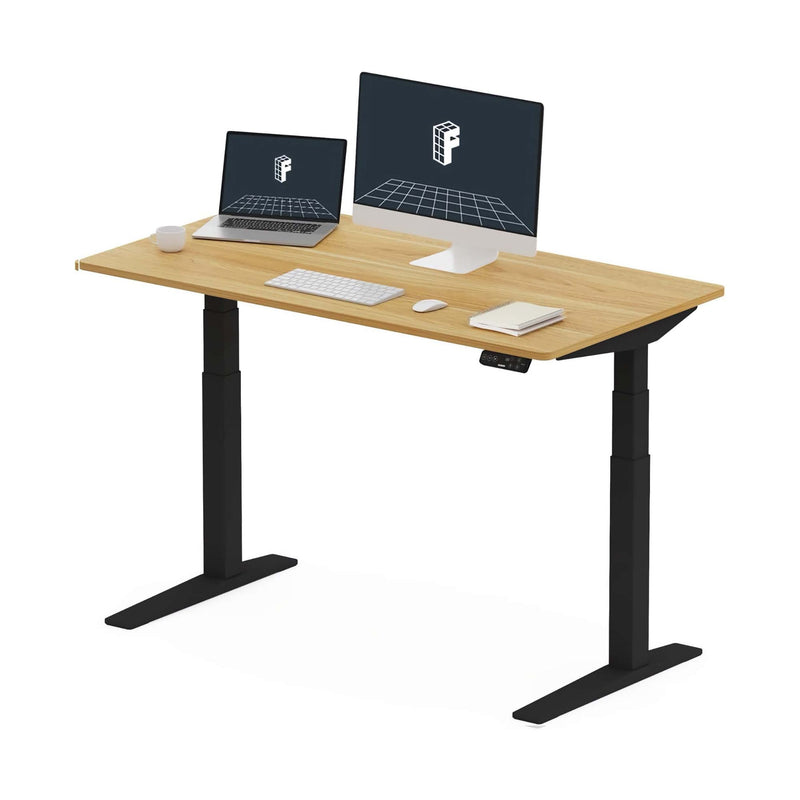 Flexispot E7 Pro electric height adjustable desk, maple/white