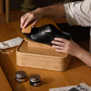 Gudee Rico Shoe Shine Valet Box with Horsehair Shoe Shine Brush