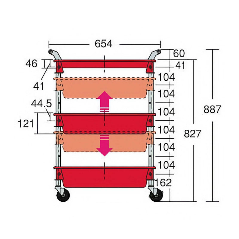 Toyo TWR-2R Tool Wagon, Red