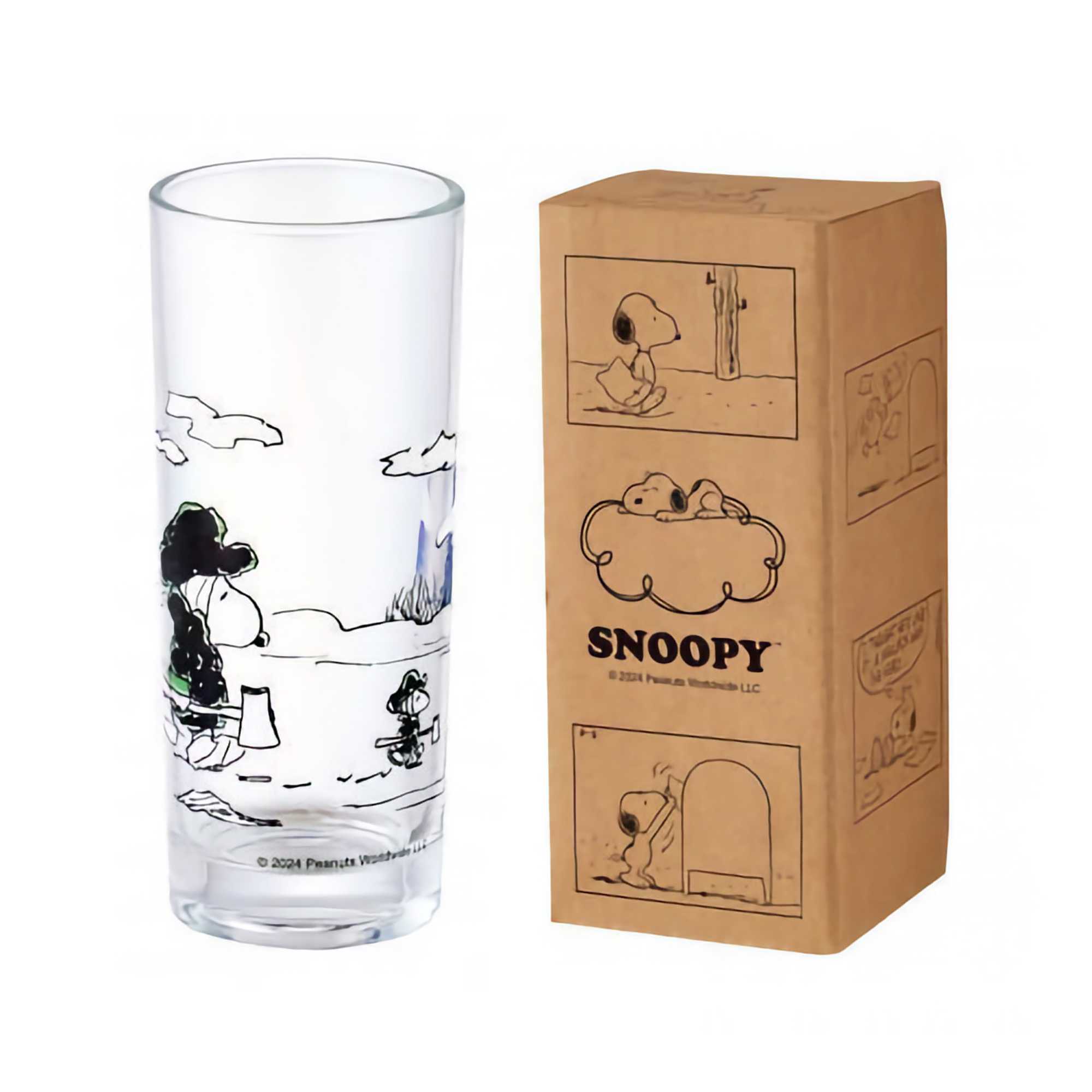 Snoopy Tall Glass Cup 200ml, Adventure