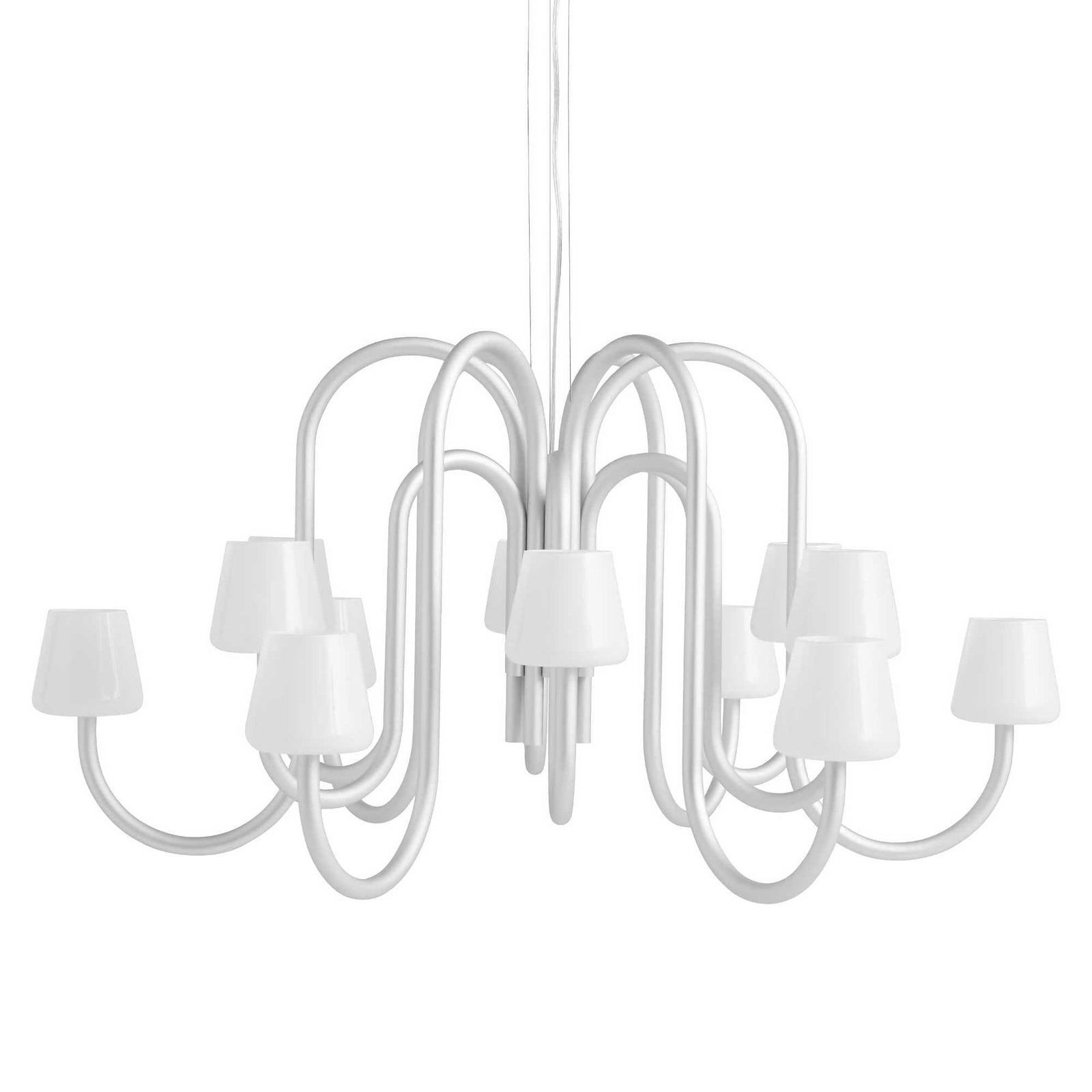 Hay Apollo chandelier 1065 (twelve arms), white opal glass