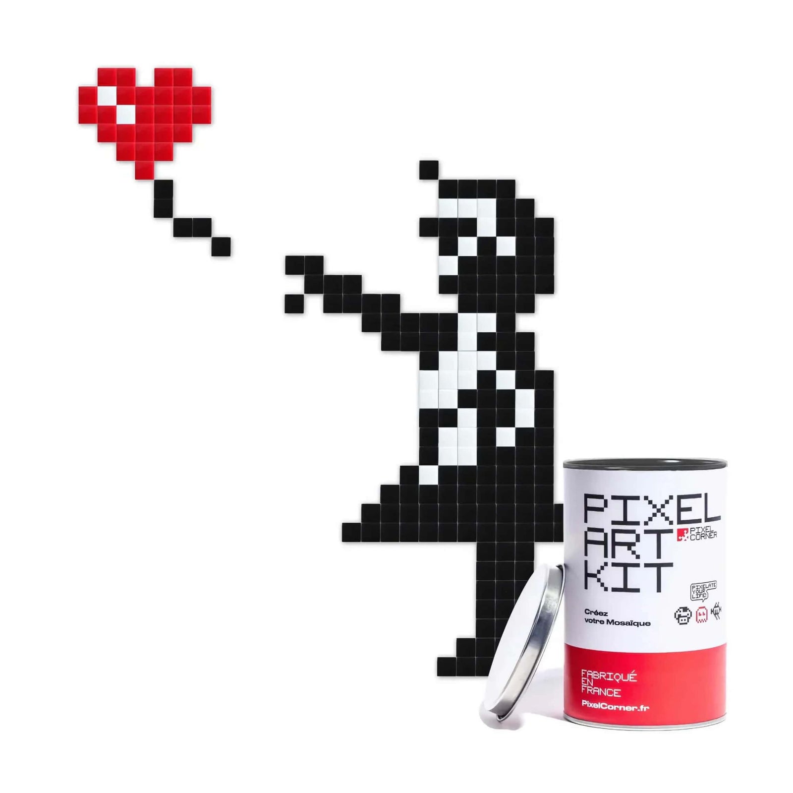 Pixel Corner Pixel Art Kit Mini diy wall art, girl w/o balloon