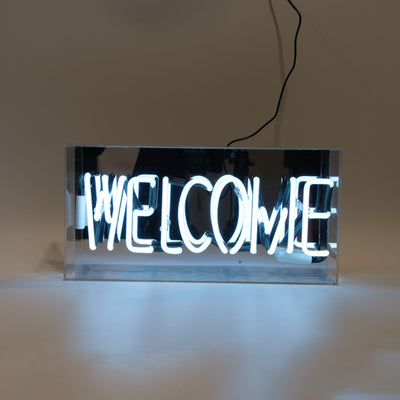 refurbished | Locomocean White Welcome Acrylic Box Neon Light