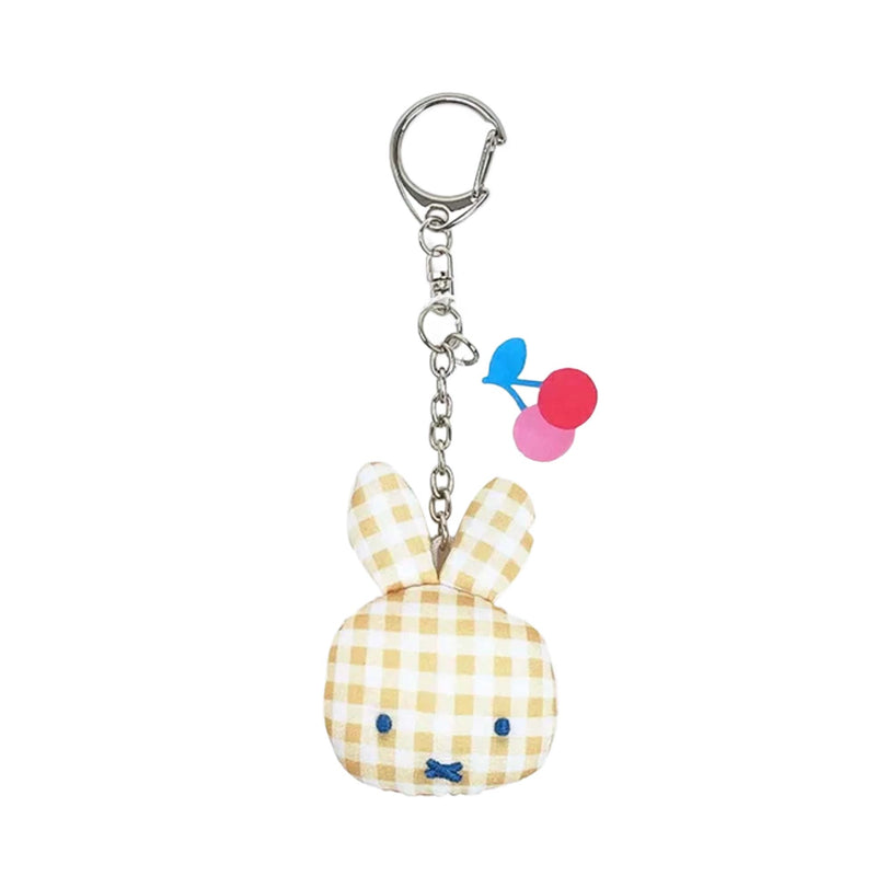 Miffy Gingham Pop series face key holder, yellow