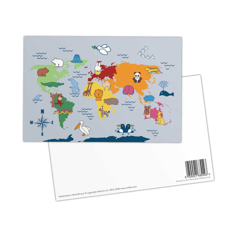 Miffy Animals Map Postcard