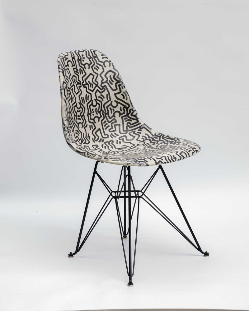 Keith Haring Case Study® Furniture Side Shell Eiffel Chair , Figures