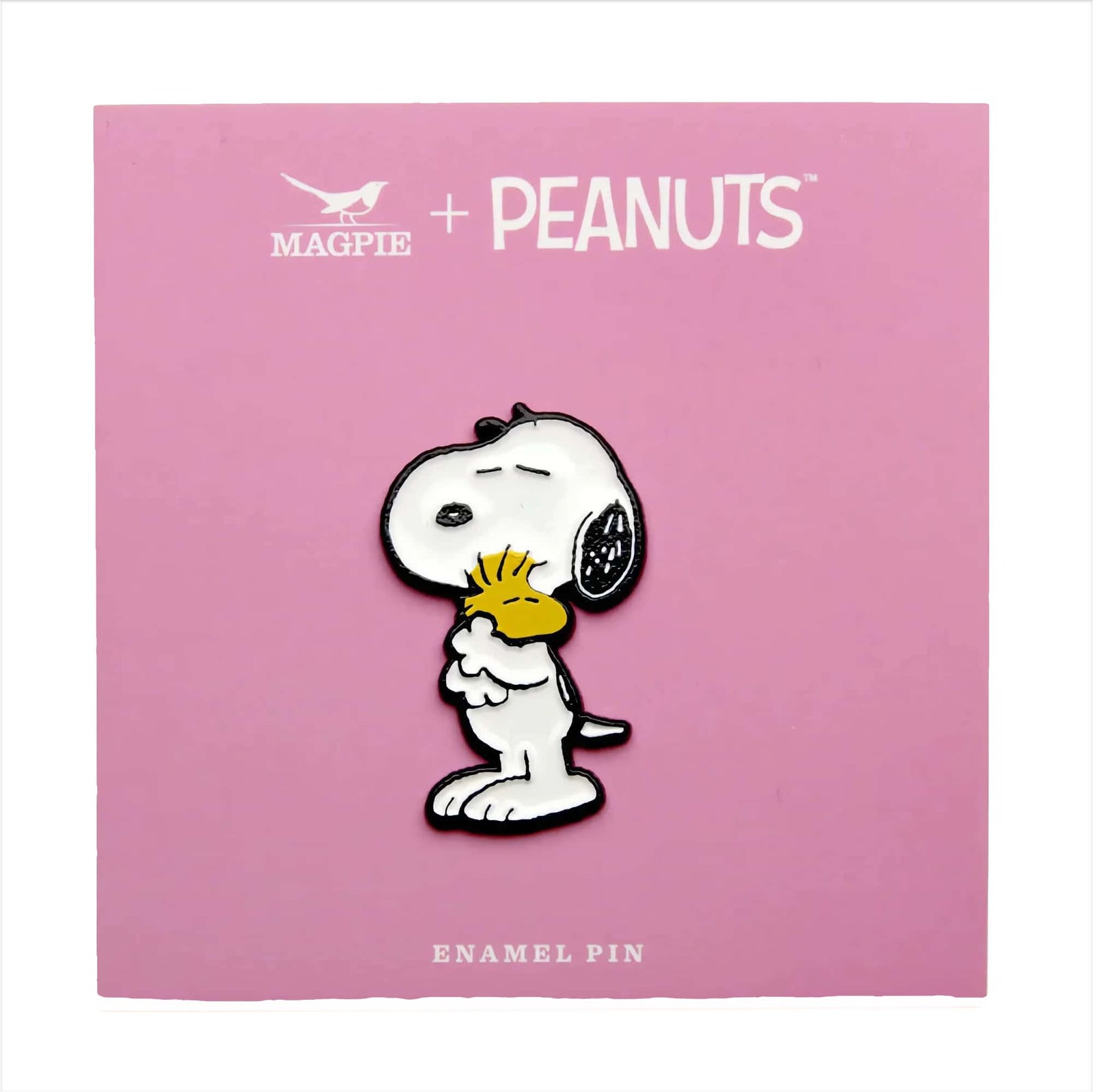 Peanuts x Magpie Snoopy enamel pin, hugs