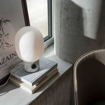 JWDA table lamp large, white marble carrara