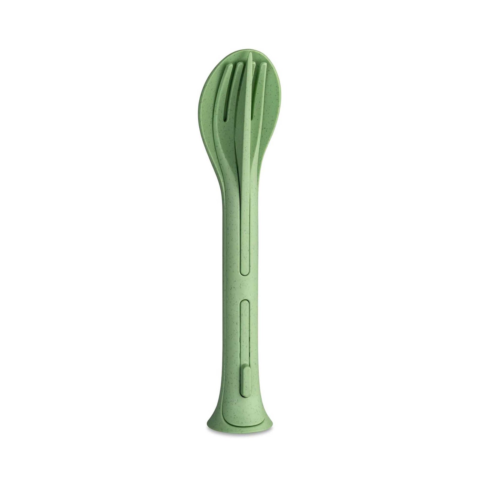 Koziol Klikk Pocket 3-piece cutlery set, nature leaf green