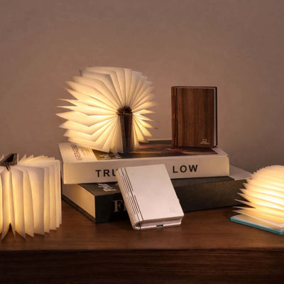 Gingko Palm Edition Super Mini smart book light, walnut