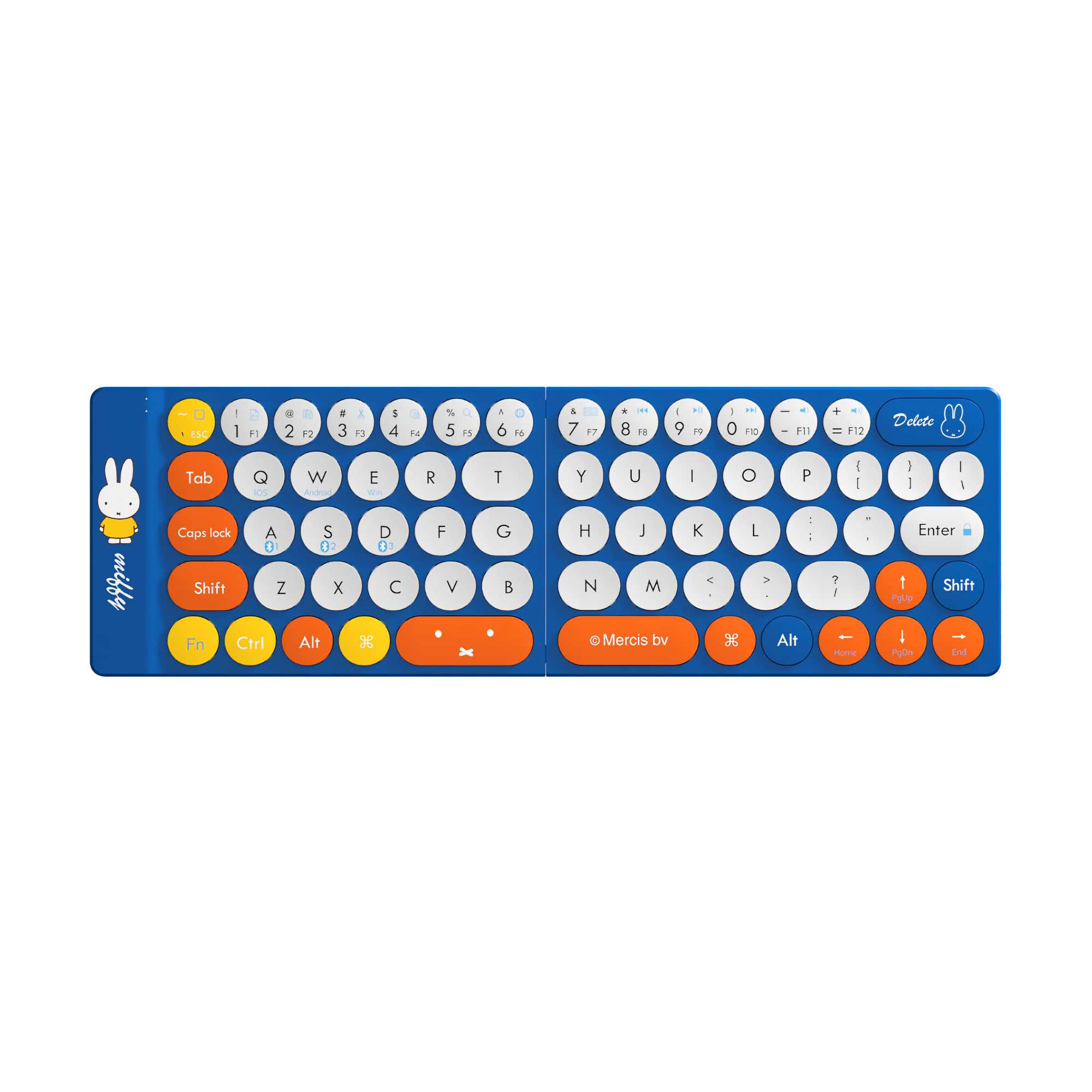Miffy Slim Foldable Bluetooth Keyboard , Blue