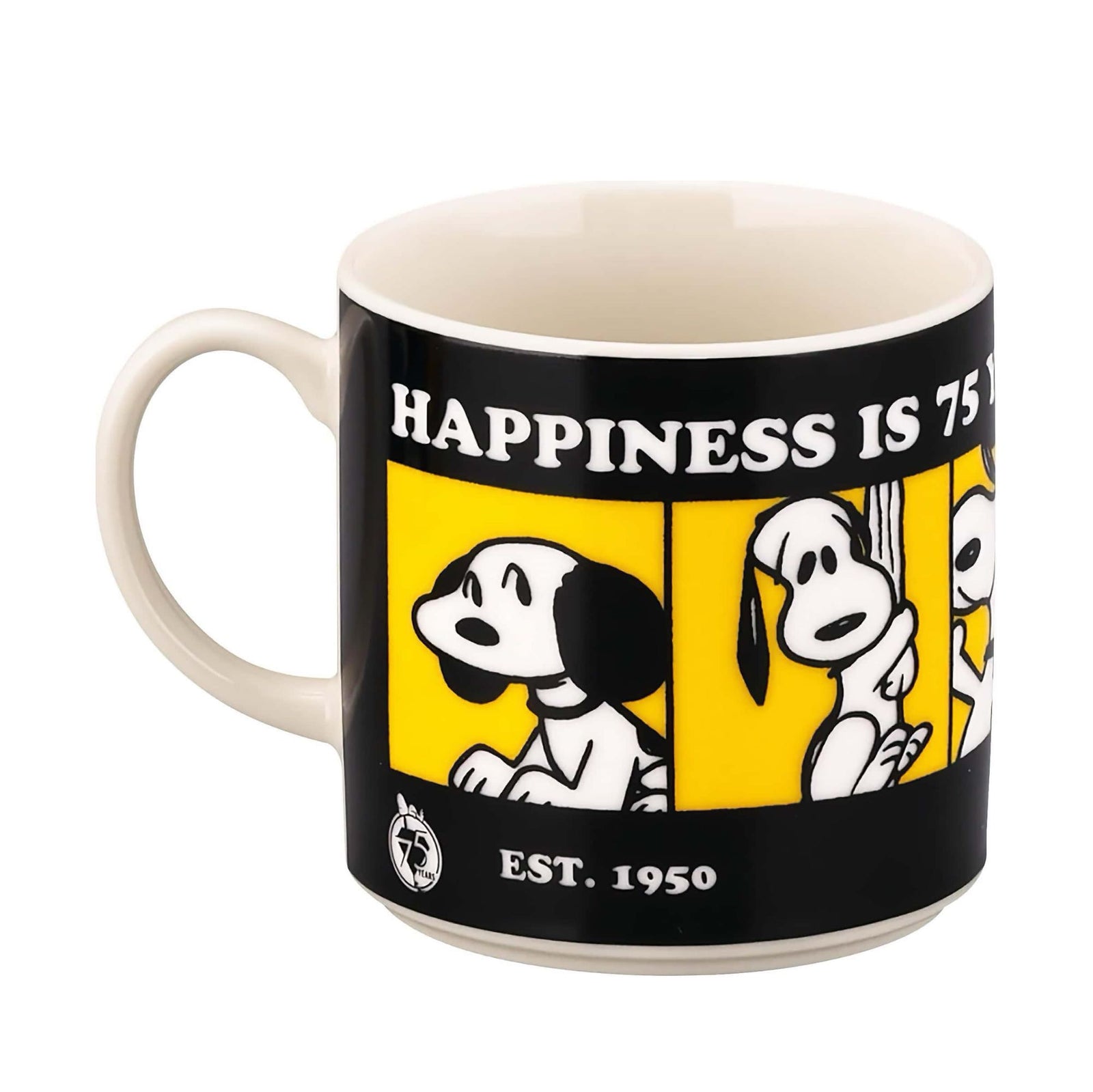 Yamaka Snoopy 75th anniversary mug, black