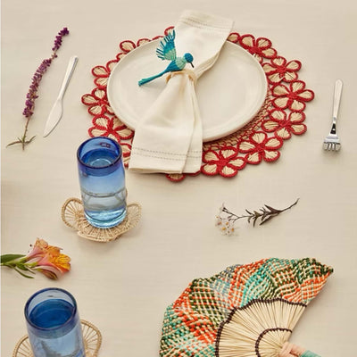 Coro Cora Flowers Spiral placemat, red