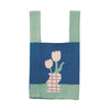 Knitted Tote Bag, Flower Vase