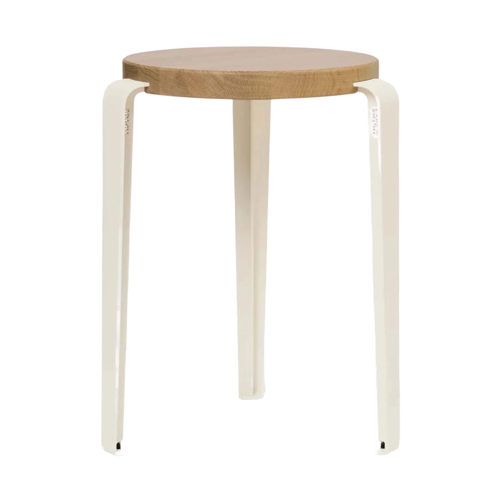 Tiptoe Lou stool, cream white/oak