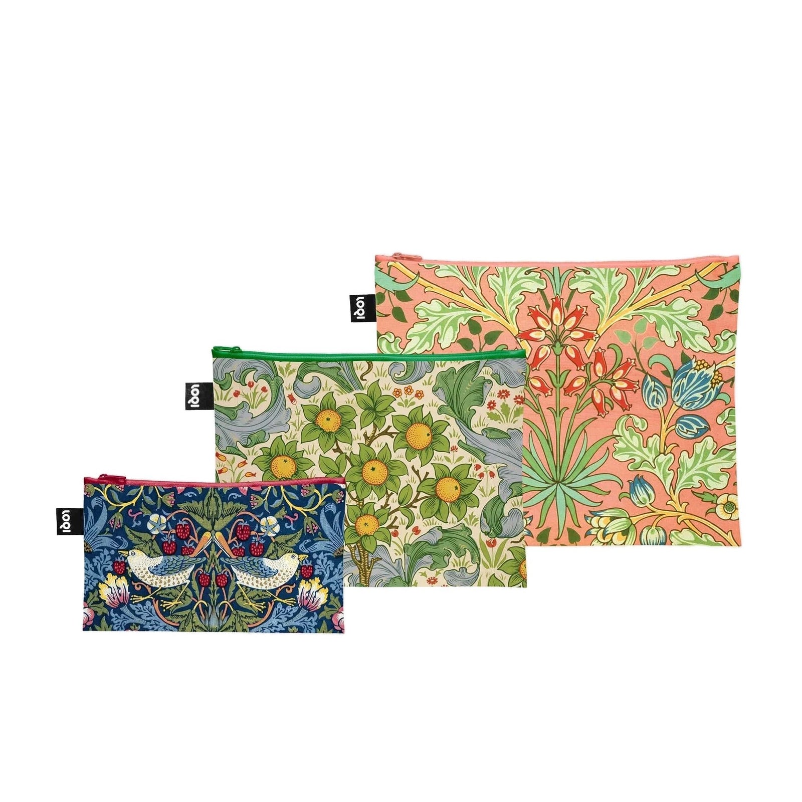 Loqi WILLIAM MORRIS Recycled Zip Pockets