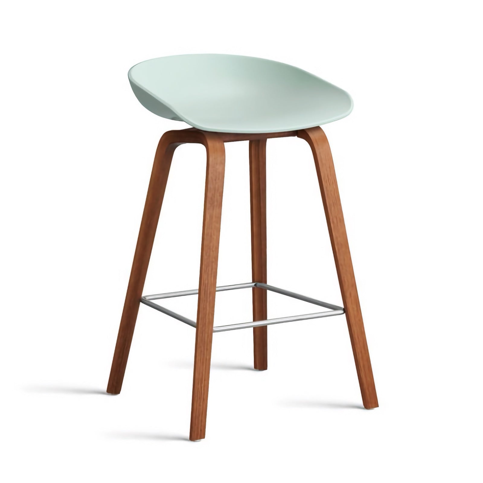 Hay About A Stool AAS32 LOW counter stool (65cm), pastel green/walnut