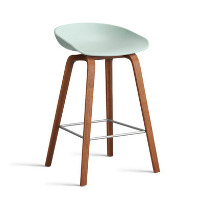 Hay About A Stool AAS32 LOW counter stool (65cm), pastel green/walnut