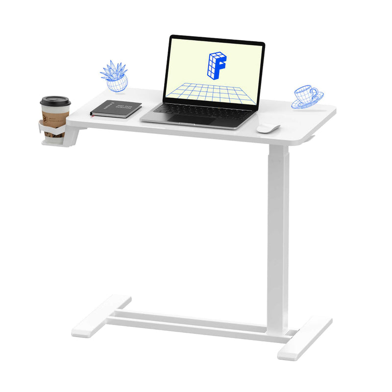 FlexiSpot H7 height adjustable side table, white