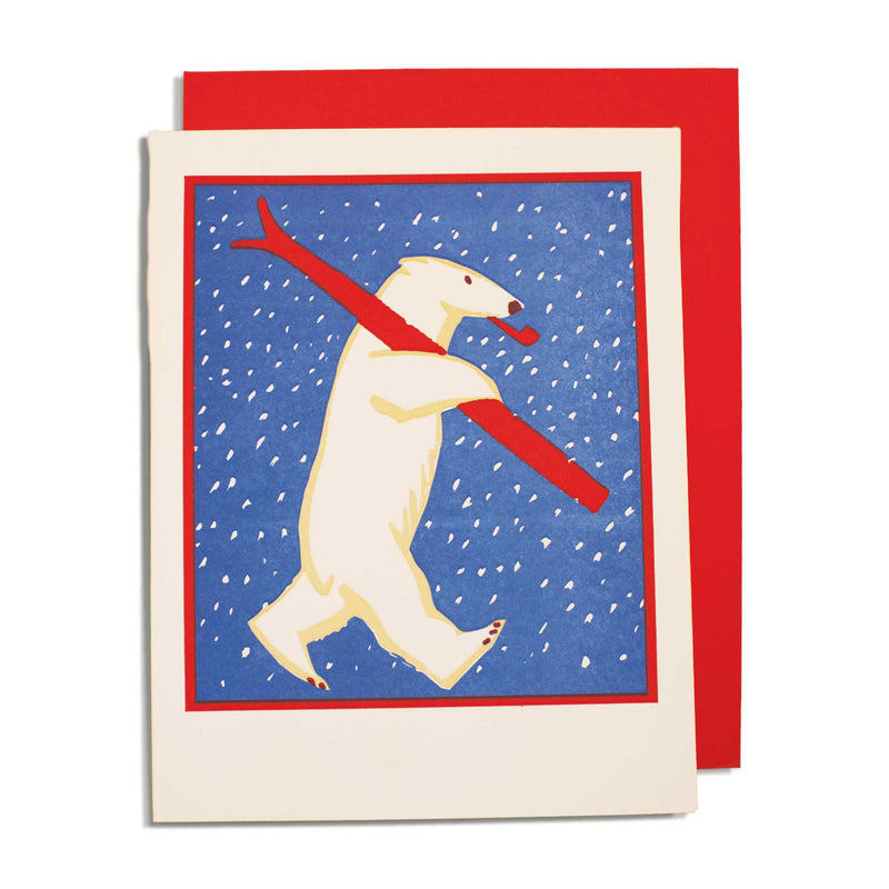 Archivist 'Christmas Skiing Polar Bear' Card