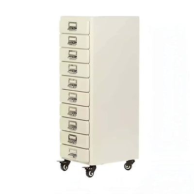 Dulton 10 Drawers Chest on Wheels, raw