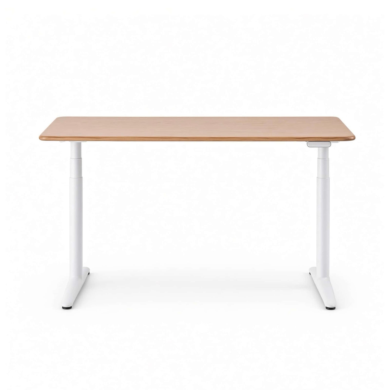 9am Luna ash hardwood home office stand up desk, ash/white