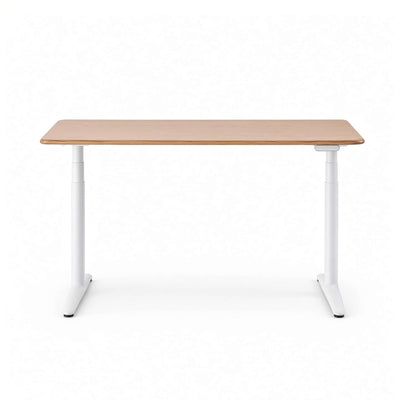 9am Luna ash hardwood home office stand up desk, ash/white