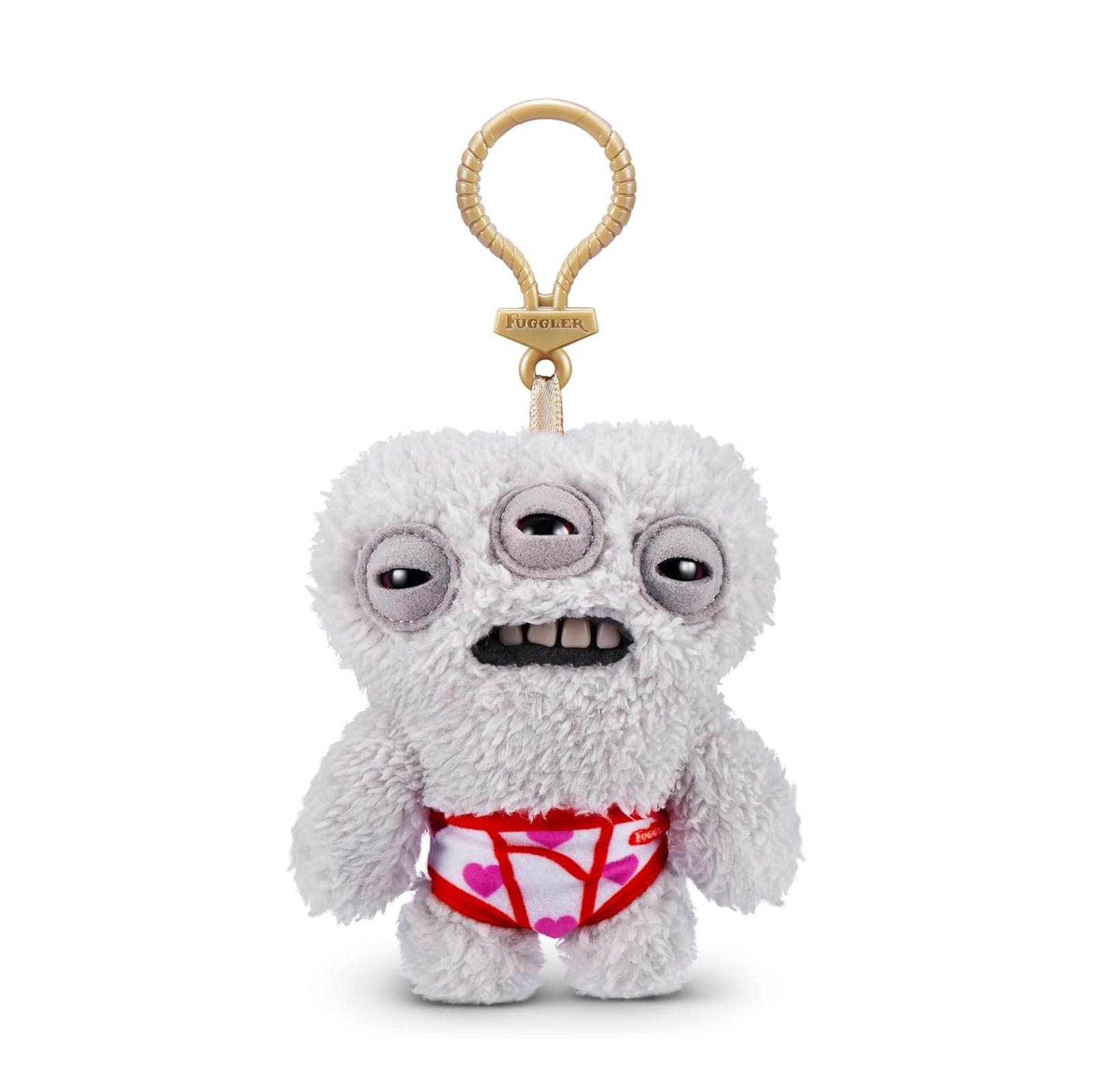 Fuggler key ring, annoyed alien grey