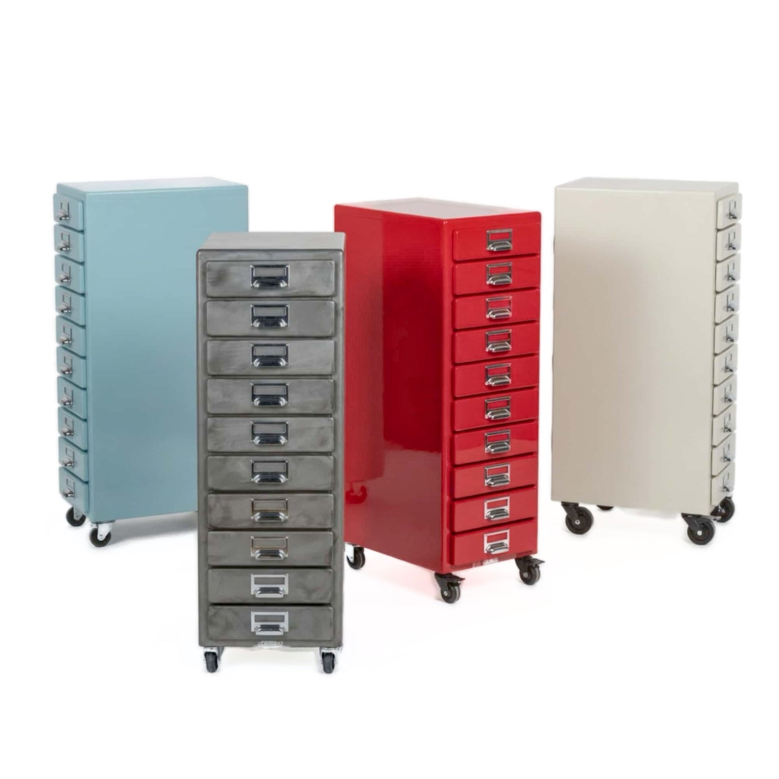 Dulton 10 Drawers Chest on Wheels, raw