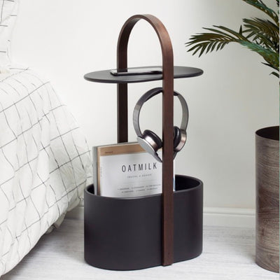 refurbished | Umbra Bellwood side table w. storage and cable management, black