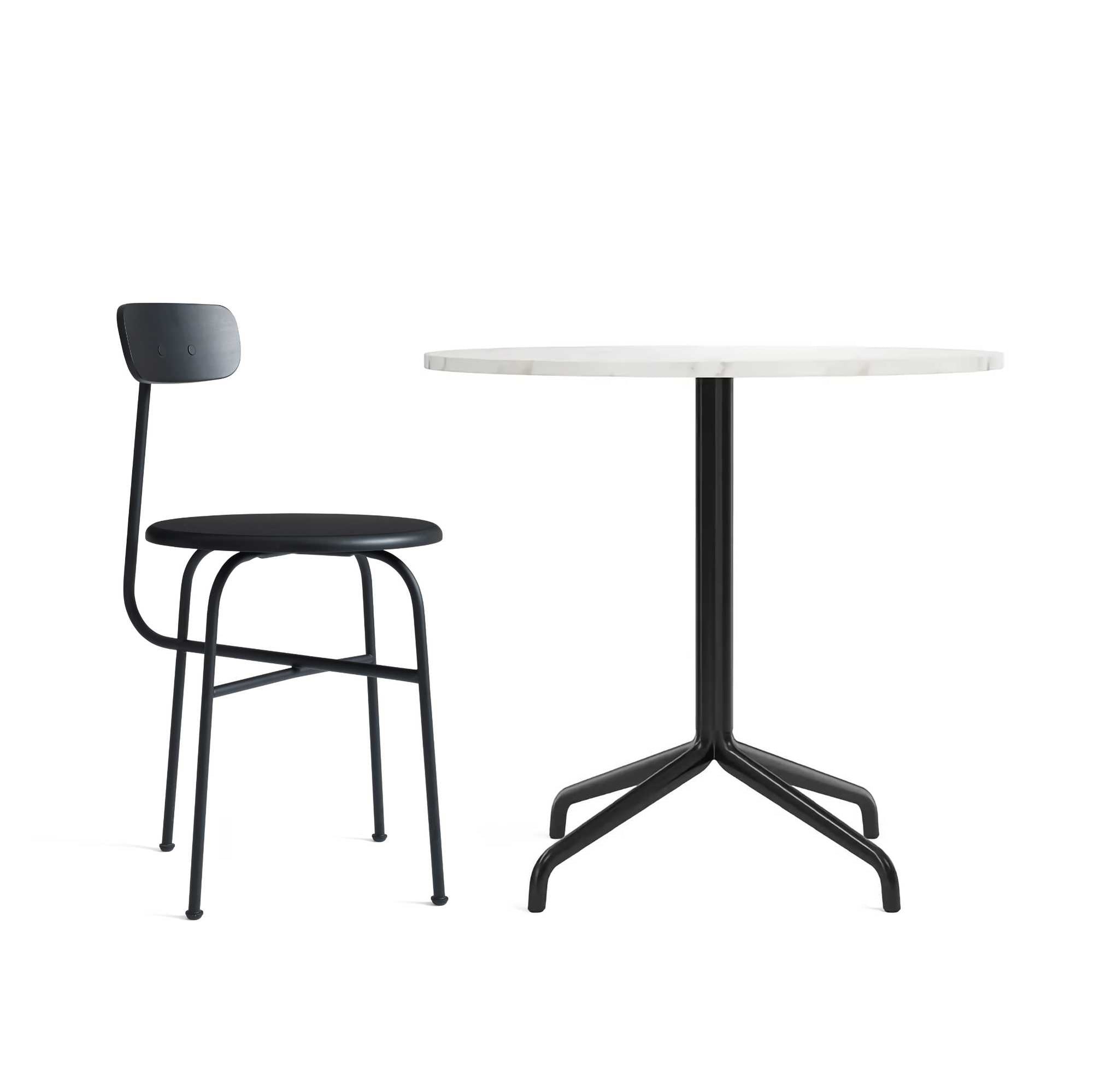 Audo Copenhagen Column table round with star base Ø80 & Afteroom Dining Chair Combo