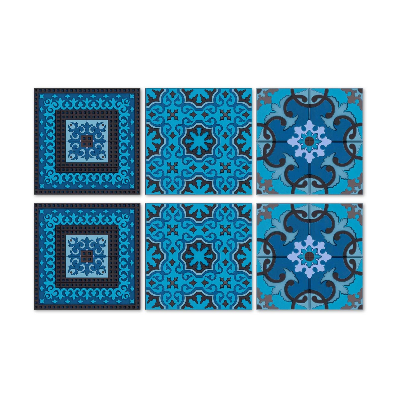 Images d'Orient Silicone coaster set, blue