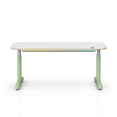 9am Dora Pro hardwood smart electric standing desk, white/green