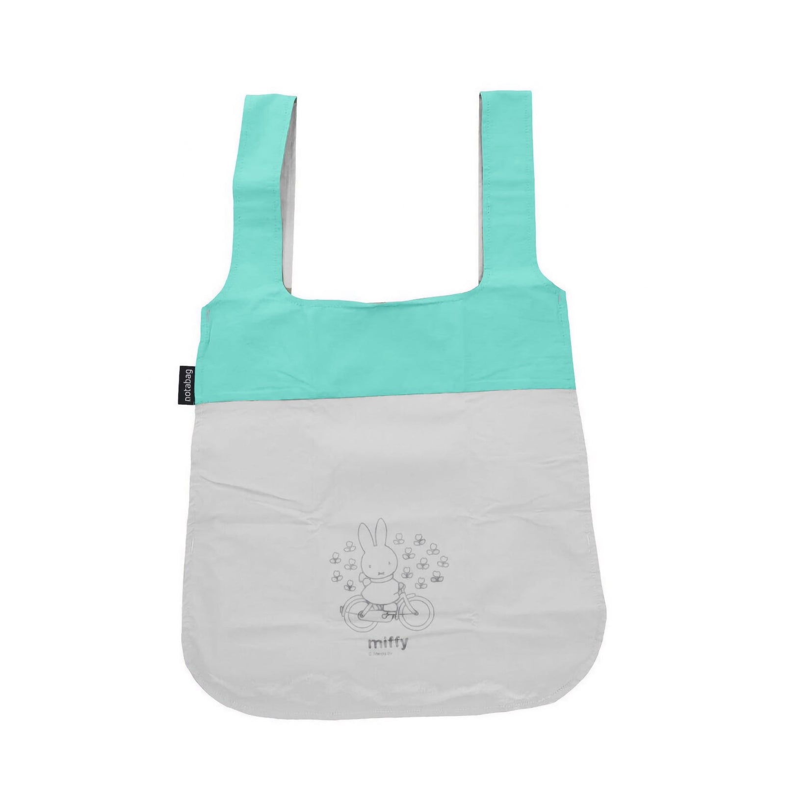 Notabag x Miffy Original backpack tote, grey/mint