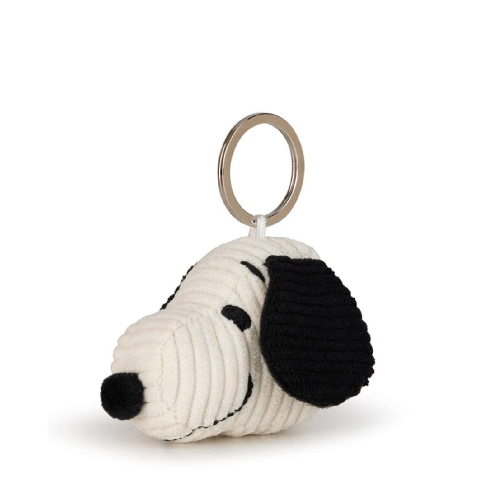 Peanuts Snoopy Head Corduroy keychain, cream