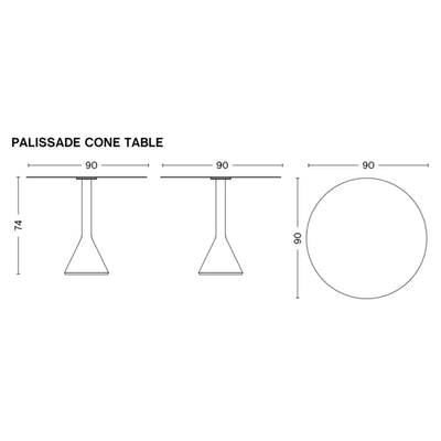 Hay Palissade cone table Ø90 & Elementaire chair Outdoor Cafe set