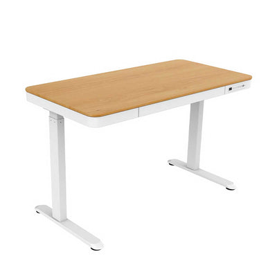 Liftek Electric Height Adjustable Desk, Oak/White